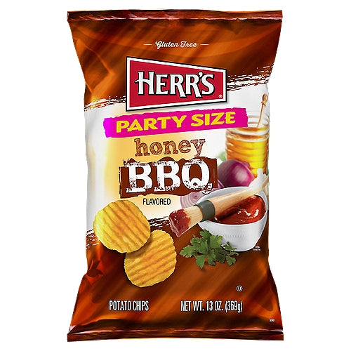 Herr's Honey Barbecue Rippled Potato Chips - 3 x 13oz Bags